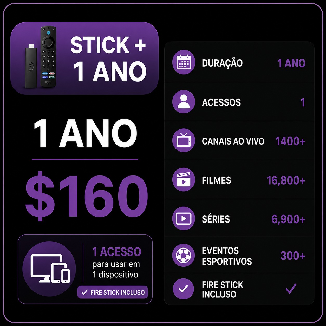 Wplay Stick 4K - 1 ano